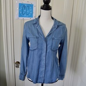 Long Sleeve Soft Denim Button Down